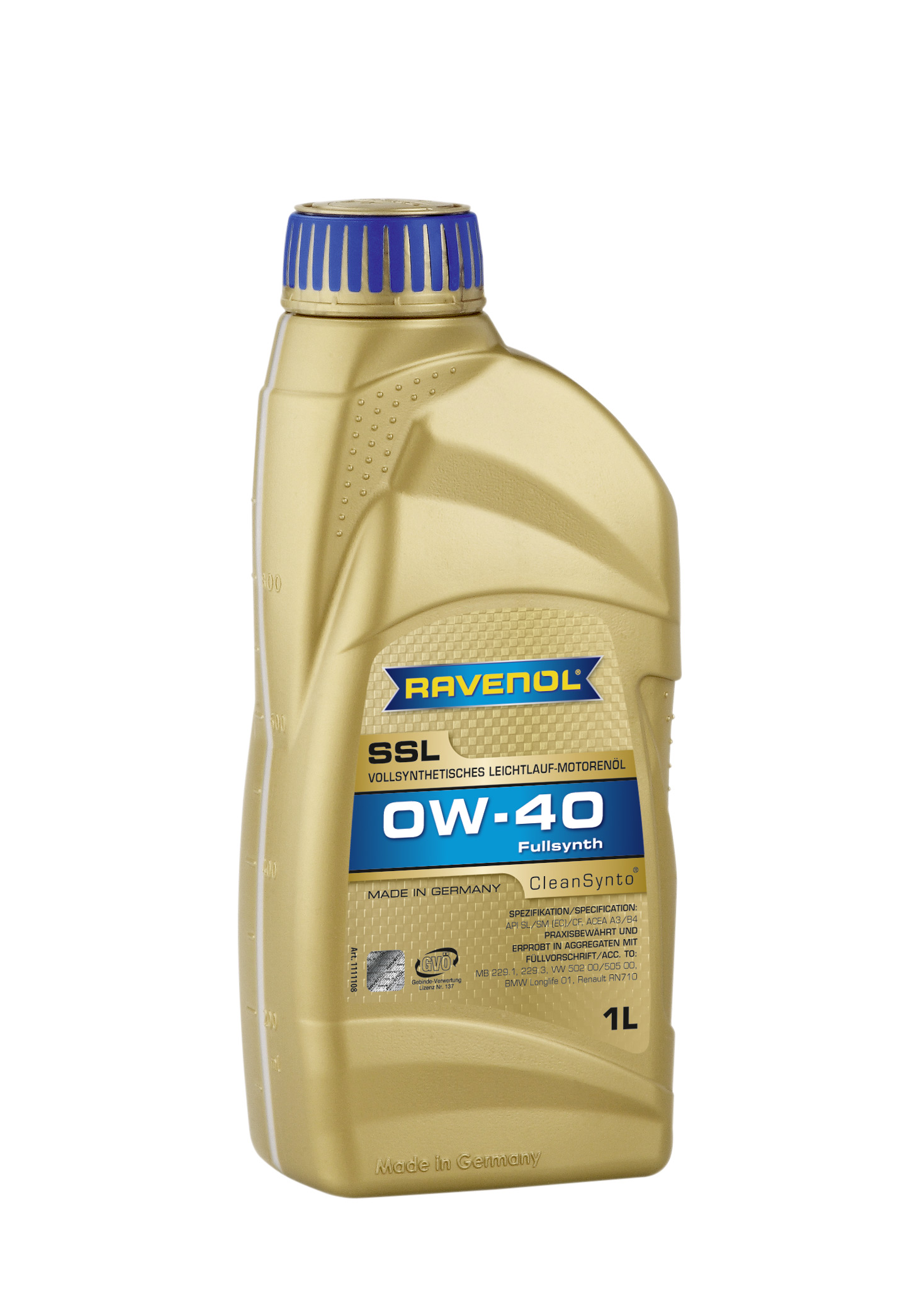 Моторное масло Ravenol 4014835718715 Super Synthetik Oel SSL 0W-40 1 л