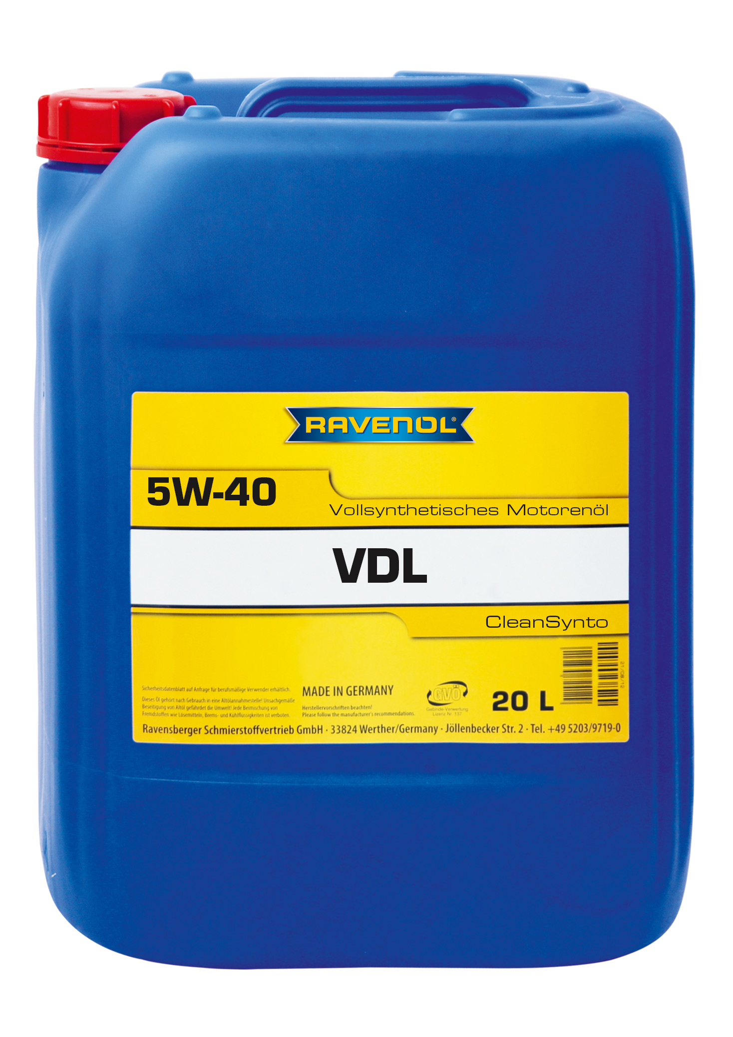 Моторное масло Ravenol 4014835723726 VDL 5W-40 20 л