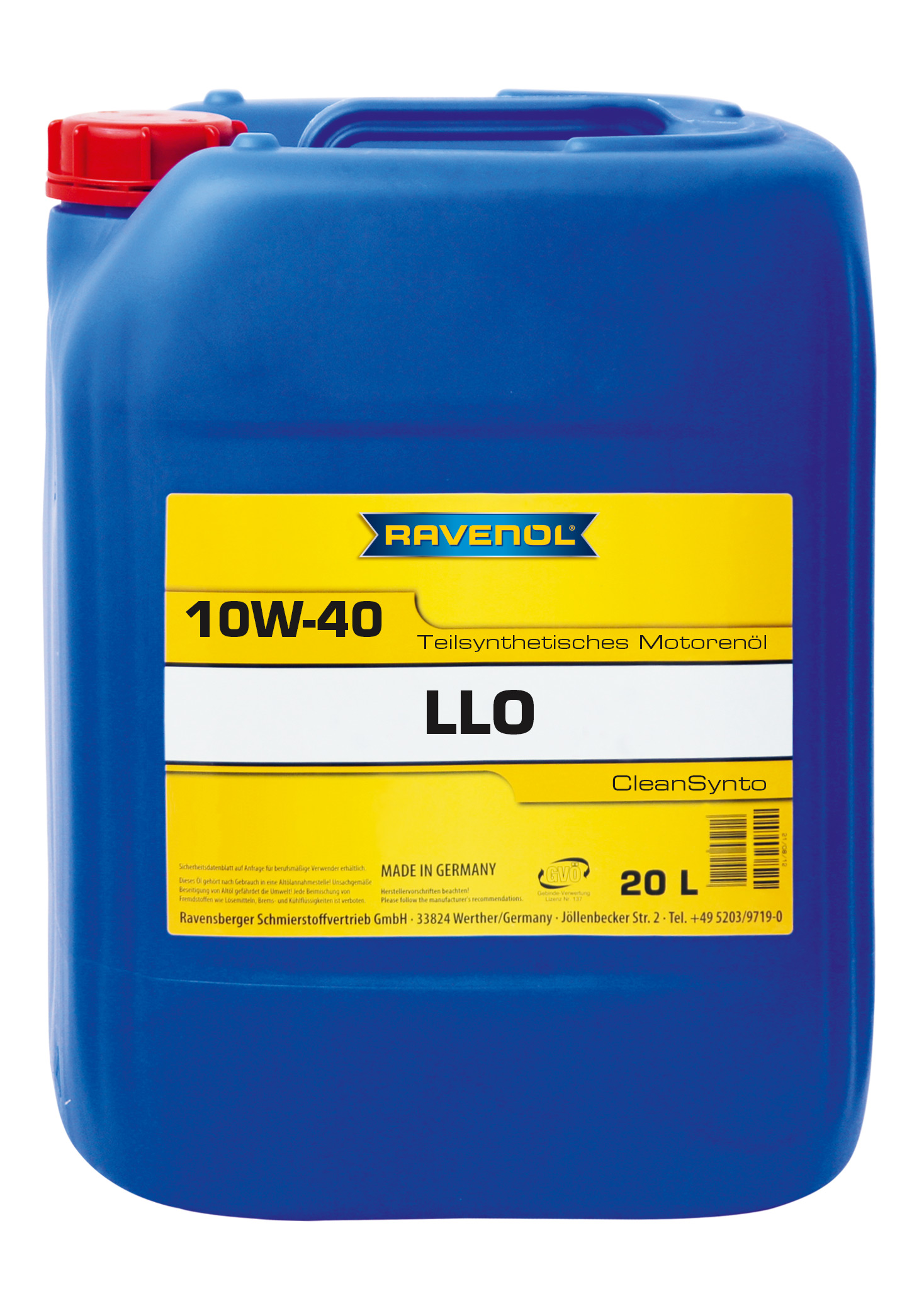 Моторное масло Ravenol 4014835724327 Leichtlaufoel LLO 10W-40 20 л