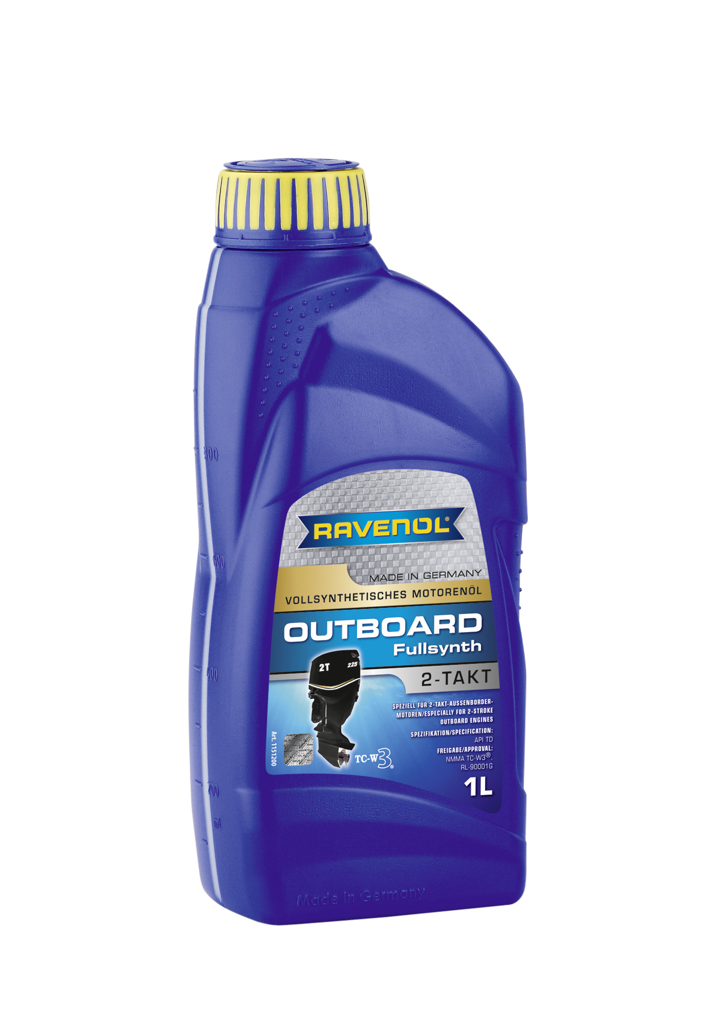 Моторное масло Ravenol 4014835727618 Outboardoel 2T Fullsynth  1 л