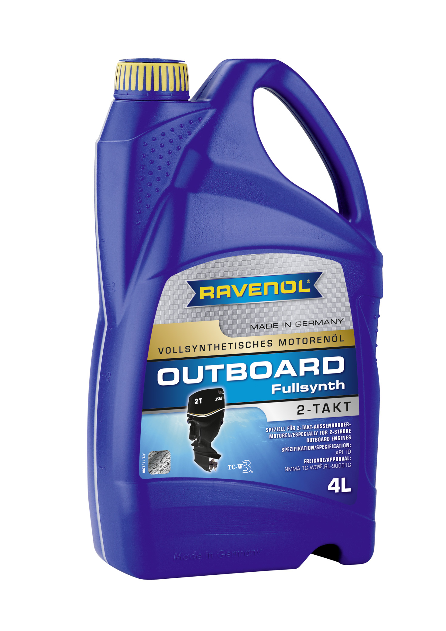 Моторное масло Ravenol 4014835727694 Outboardoel 2T Fullsynth  4 л