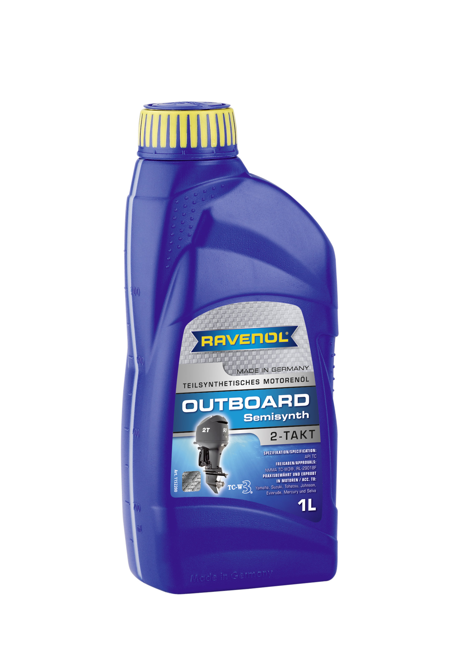 Моторное масло Ravenol 4014835728318 Outboardoel 2T Teilsynth  1 л