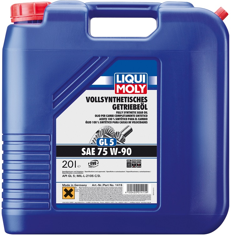 Трансмиссионное масло Liqui Moly 1415 Vollsynthetisches Getriebeoil 75W-90 20 л