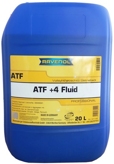 Трансмиссионное масло Ravenol 1211100-020-01-999 ATF +4  20 л