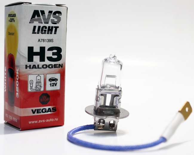 Лампа галогенная AVS Vegas H3, 12V, 55W