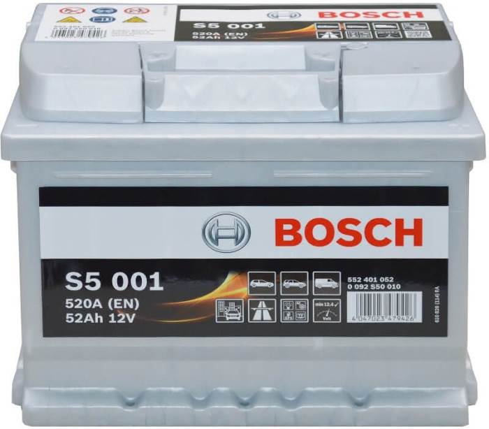 Аккумуляторная батарея Bosch S5 Silver Plus 0 092 S50 010 (12В, 52А/ч)