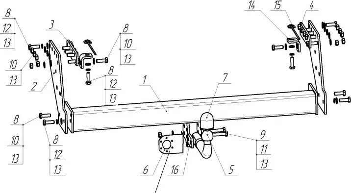 Фаркоп Bosal для Mitsubishi L200 IV 2006-2014