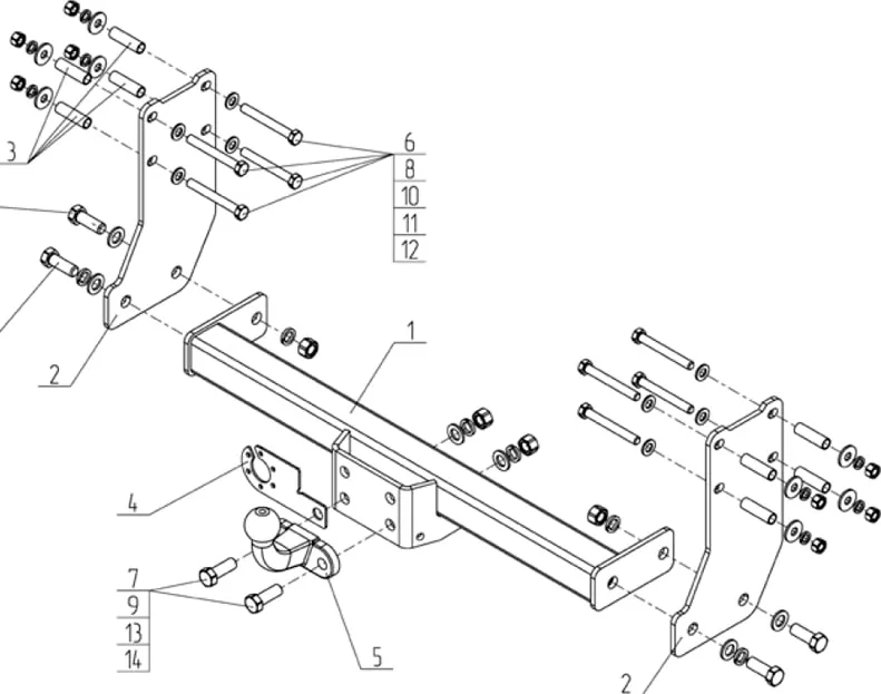 Фаркоп AvtoS для Ford Transit шасси 2000-2013