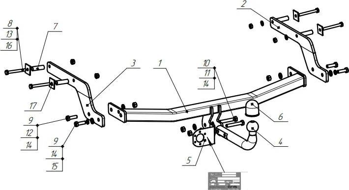 Фаркоп Bosal для Renault Arkana 2019-2020