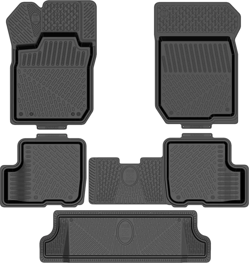 Коврики Rezkon резиновые для салона Lada Largus 7-мест