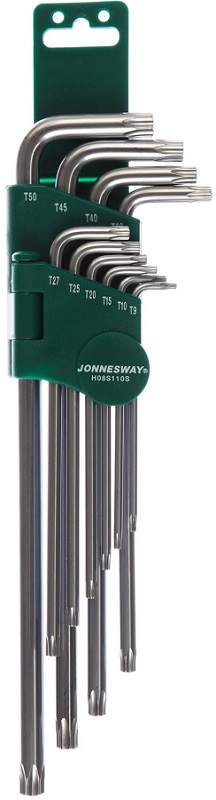 Набор ключей Г-образных TORX JONNESWAY H08S110S, T9-T50, 10 предметов