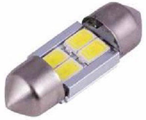 Лампа светодиодная Маяк 12T11X31-W\4SMD 12v t11x31 s8,5 4smd (3,5x2,8) white