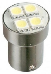 Лампа светодиодная Маяк 24T15-W\4SMD 24v t15 4smd ba15s white