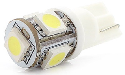 Лампа светодиодная Маяк 12T10-W\5SMD\2BL Standart W5W 12В, 2шт