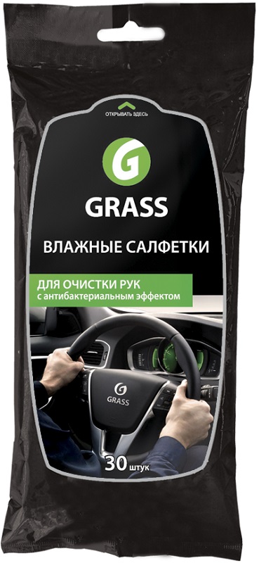 Влажные салфетки для очистки рук с антибактериальным эффектом Grass IT-0314