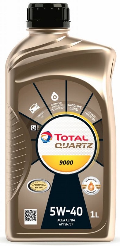 Масло моторное синтетическое Total 10210301 QUARTZ 9000 5W-40, 1л