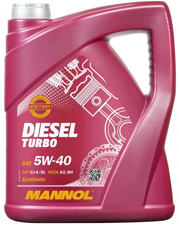 Масло моторное синтетическое Mannol 1011 DIESEL TURBO 5W-40, 5л