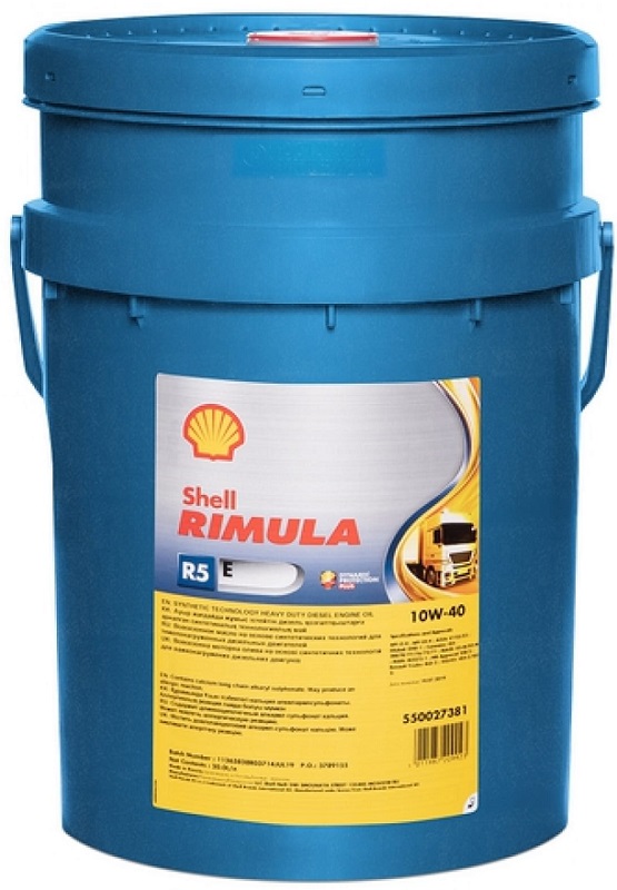 Масло моторное полусинтетическое Shell 550027381 Rimula R5 E 10W-40, 20л