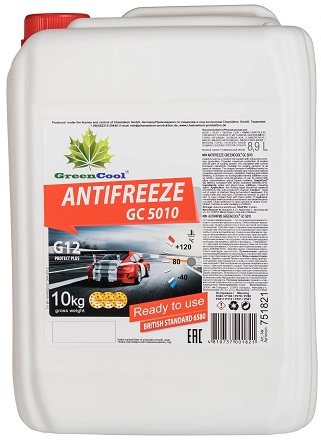 Жидкость охлаждающая Greencool 751821 GС 5010, красная, 9л