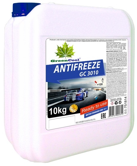 Жидкость охлаждающая Greencool 751814 GC 3010, синяя, 9л