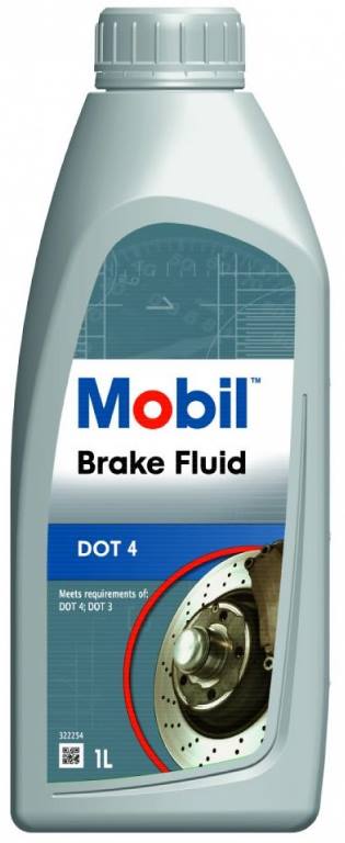 Жидкость тормозная Mobil 150904 DOT 4 и DOT 3, 1л