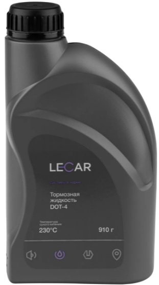 Жидкость тормозная Lecar LECAR000021410 dot 4, BRAKE FLUID, 0.91л