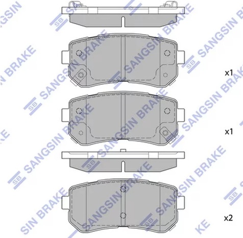 Колодки тормозные дисковые задние KIA CEED, RIO, SPORTAGE, HYUNDAI ACCENT, I20, I30, IX35 Hi-Q - SANGSIN BRAKE SP1187