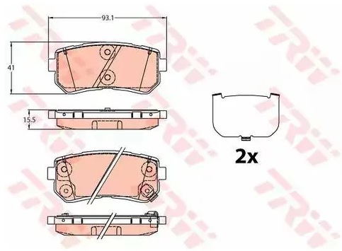 Колодки тормозные дисковые задние HYUNDAI TUCSON, KIA SPORTAGE TRW GDB 3636