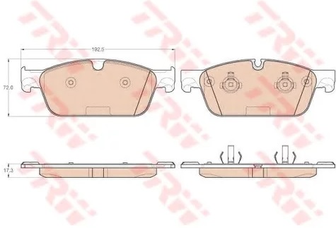 Колодки тормозные дисковые передние MERCEDES GL (X166), ML (W166) TRW GDB 1970