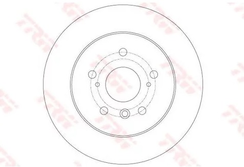 Диск тормозной задний Lexus ES, Toyota Aurion, Camry TRW DF 6176, D=281 мм