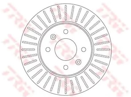 Диск тормозной передний Hyundai Accent IV, Solaris, Kia Rio III TRW DF 6198, D=256 мм