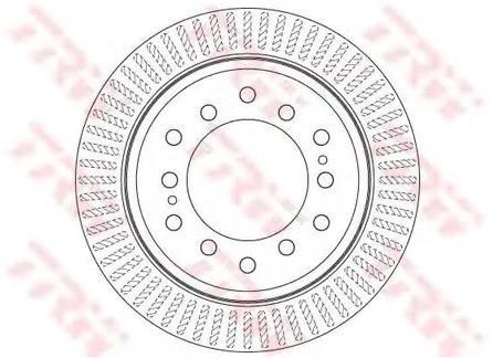 Диск тормозной задний Lexus GX, Toyota FJ Cruiser, Fortuner, Land Cruiser Prado TRW DF 6342, D=312 мм