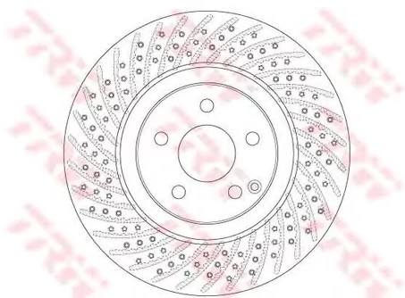 Диск тормозной передний Mercedes E-CLASS (S211, W211), SL TRW DF 6433S, D=330 мм
