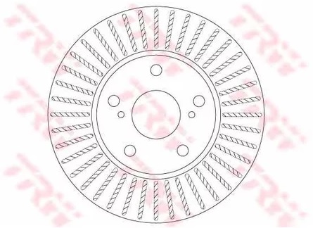 Диск тормозной передний Toyota Auris, Corolla TRW DF 6679, D=277 мм