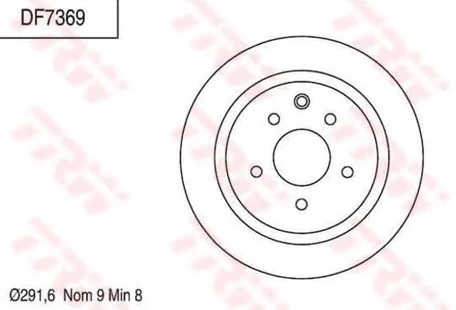 Диск тормозной задний Nissan Juke, Qashqai, Teana I-Ii TRW DF 7369, D=292 мм