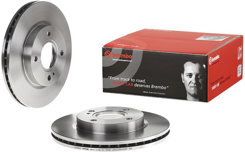 Диск тормозной передний Ford Fiesta VI, KA Brembo 09.A968.24, D=258 мм