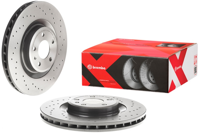 Диск тормозной передний Audi A4, A5, Q5 Brembo 09.B039.1X, D=345 мм