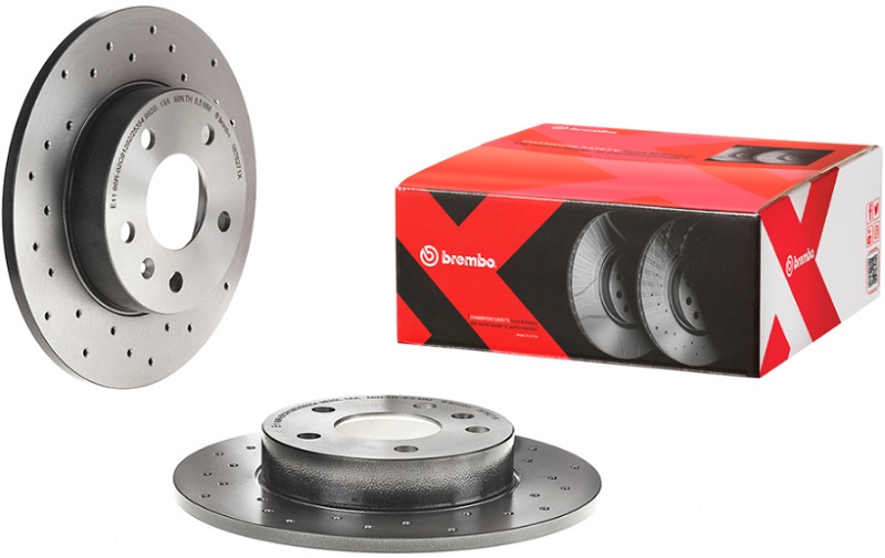 Диск тормозной задний Opel Astra Brembo 08.7627.1X, D=264 мм