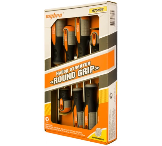 Набор отверток ROUND GRIP Ombra 975008 (8 предметов)