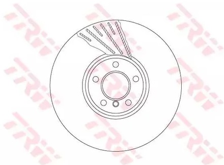 Диск тормозной передний BMW 5, 6, 7 TRW DF 6612S, D=348 мм