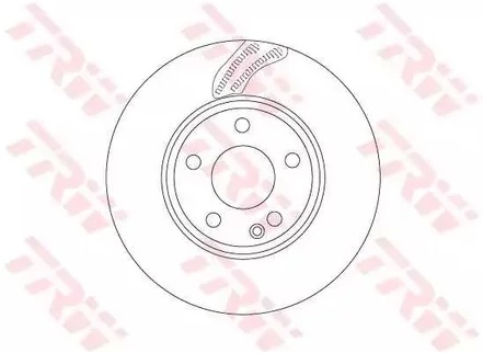 Диск тормозной передний BMW 5, 6, 7 TRW DF 6613S, D=374 мм