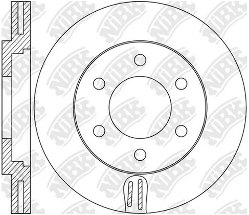 Диск тормозной передний NISSAN Bassara, Presage, Rnessa NiBK RN1584, D=283 мм