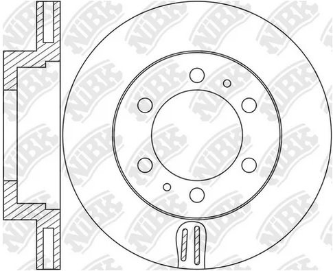 Диск тормозной передний TOYOTA Hilux NiBK RN1664, D=319 мм