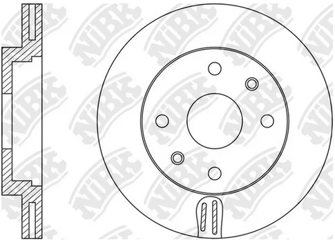 Диск тормозной передний MITSUBISHI Nibk RN2034, D=256 мм