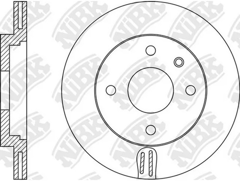 Диск тормозной передний AUDI A3, SKODA OCTAVIA, VW GOLF, JETTA NiBK RN1179, D=280 мм