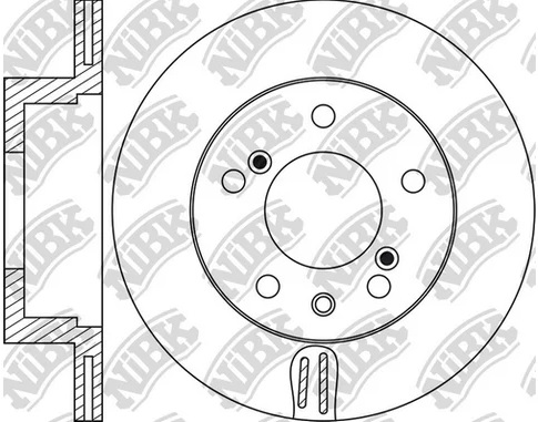 Диск тормозной передний AUDI A3, SKODA OCTAVIA, VW BORA, GOLF NiBK RN1083, D=280 мм