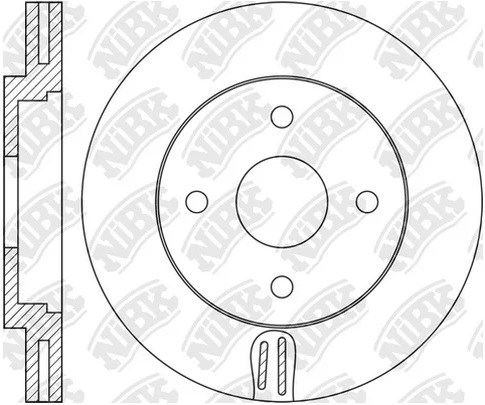 Диск тормозной передний NISSAN Cube NiBK RN22004, D=237.7 мм