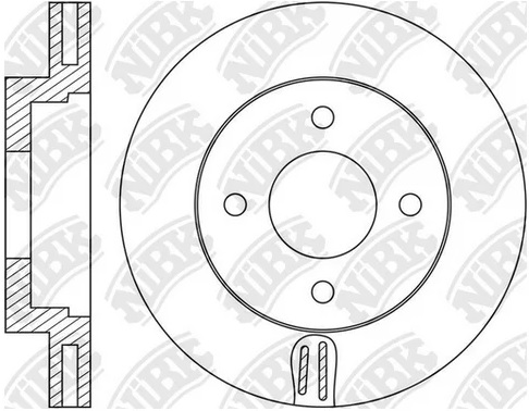 Диск тормозной передний NISSAN Cube Nibk RN1581, D=237.3 мм