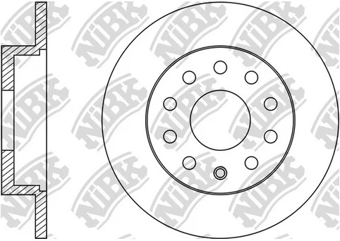 Диск тормозной задний AUDI A3, SKODA OCTAVIA, VW GOLF, JETTA Nibk RN33006, D=256 мм