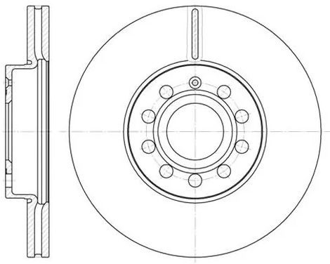 Диск тормозной передний AUDI A3, SKODA OCTAVIA, VW GOLF Remsa 6648.10, D=287.8 мм